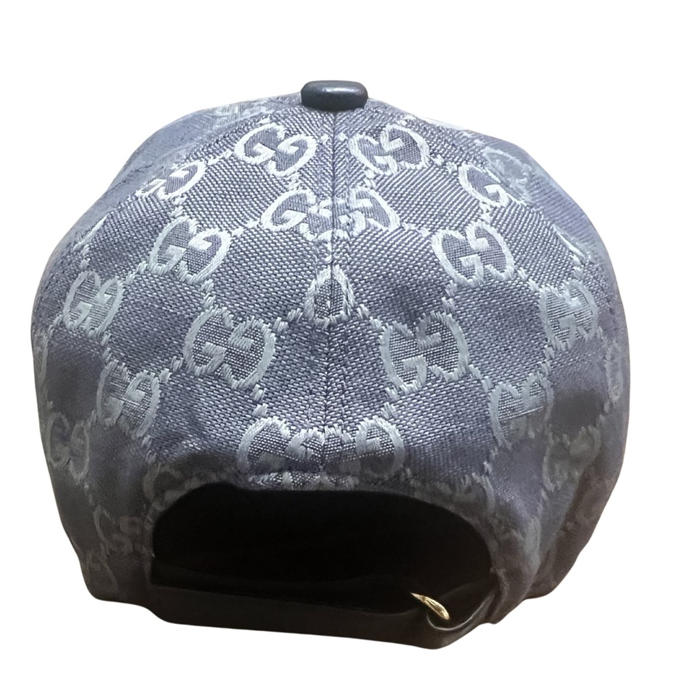 Gucci Blue GG Monogram Canvas Cotton Baseball Cap Hat - Picture 3 of 9